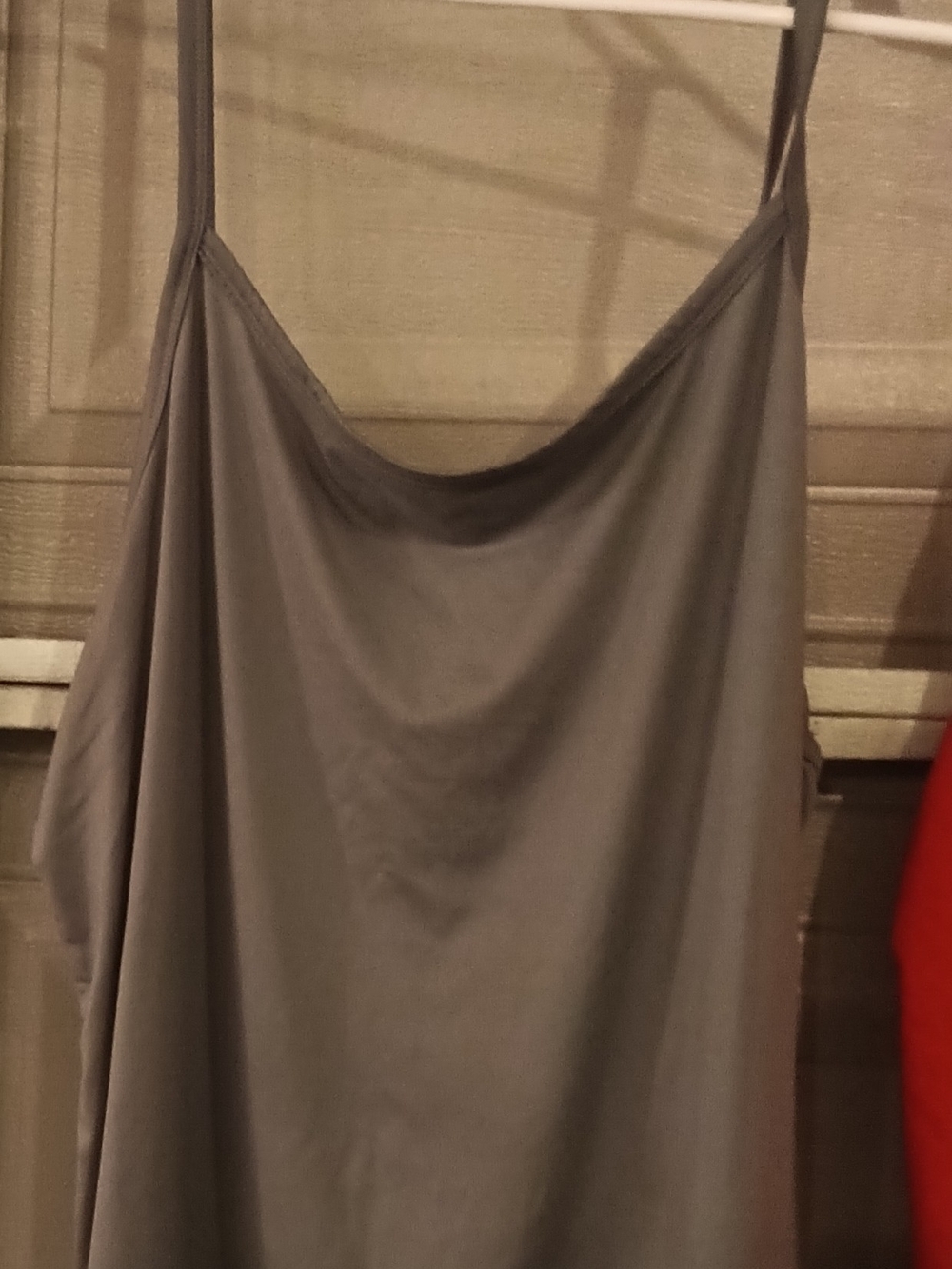 Terra & Sky Gray Satin Slip Chemise with Thin Straps